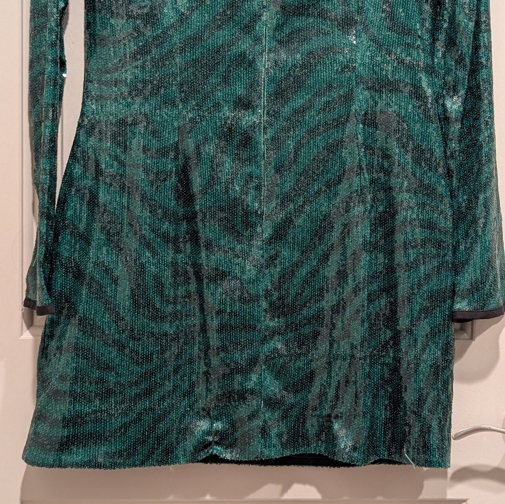 The Wof Gang Green Sequin Long Sleeve Dress - Picture 13 of 14